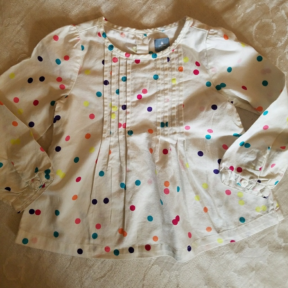 Baby Gap Pintuck Polka Dot  Shirt